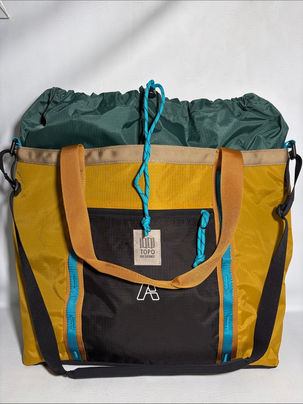 Topo Designs Yellow & Green Men’s Tote with Black Front Panel